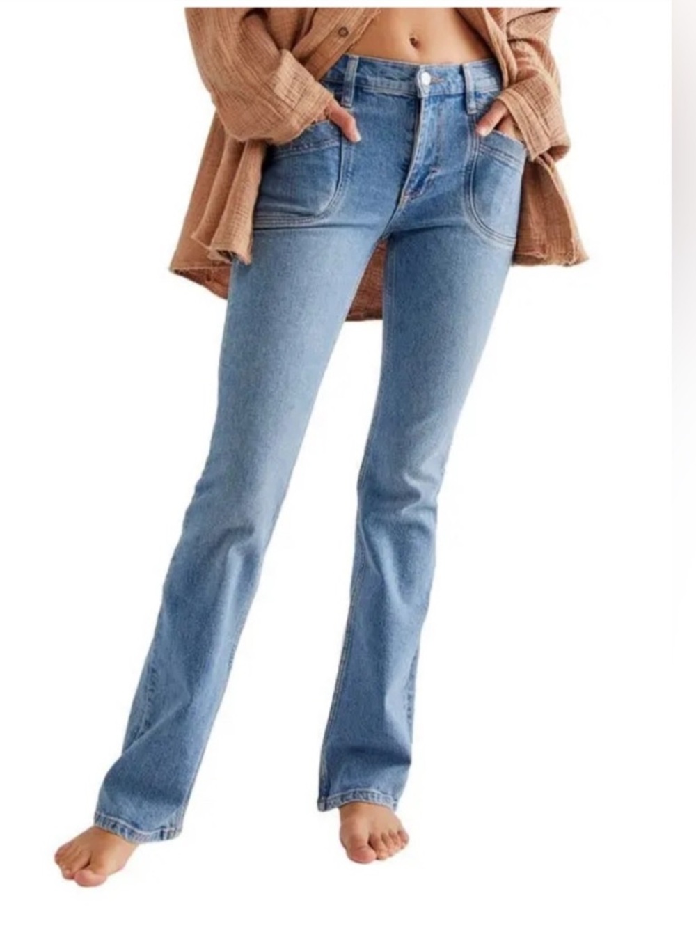 We The Free Aiden Slim Flare Blue Jeans Size 30 NWOT